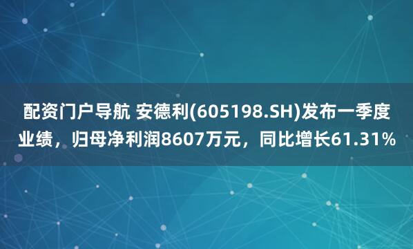 配资门户导航 安德利(605198.SH)发布一季度业绩，归母净利润8607万元，同比增长61.31%