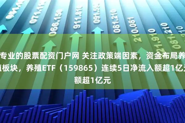 专业的股票配资门户网 关注政策端因素，资金布局养殖板块，养殖ETF（159865）连续5日净流入额超1亿元